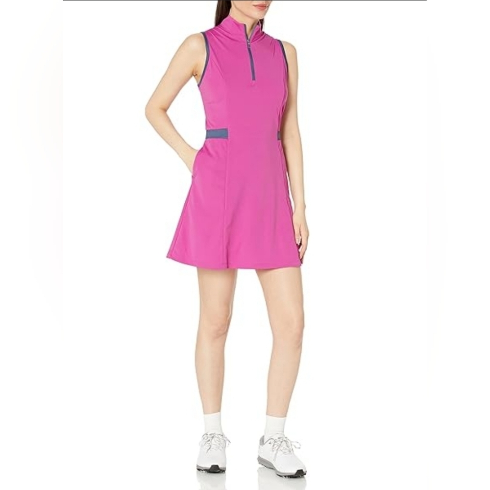 PGA TOUR Womens Activewear Dress Colourblock Sleeveless Pullover Pockets Golf XL